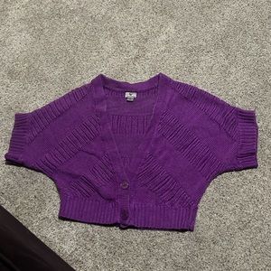 Cropped Short Sleeve Cardigan Sweater